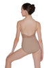 Solid Lycra Cami Leotard Low Mesh Back