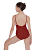 Solid Lycra Cami Leotard Low Mesh Back