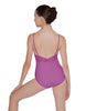 Solid Lycra Cami Leotard Low Mesh Back