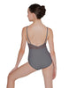 Solid Lycra Cami Leotard Low Mesh Back