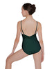 Solid Lycra Cami Leotard Low Mesh Back