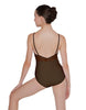 Solid Lycra Cami Leotard Low Mesh Back