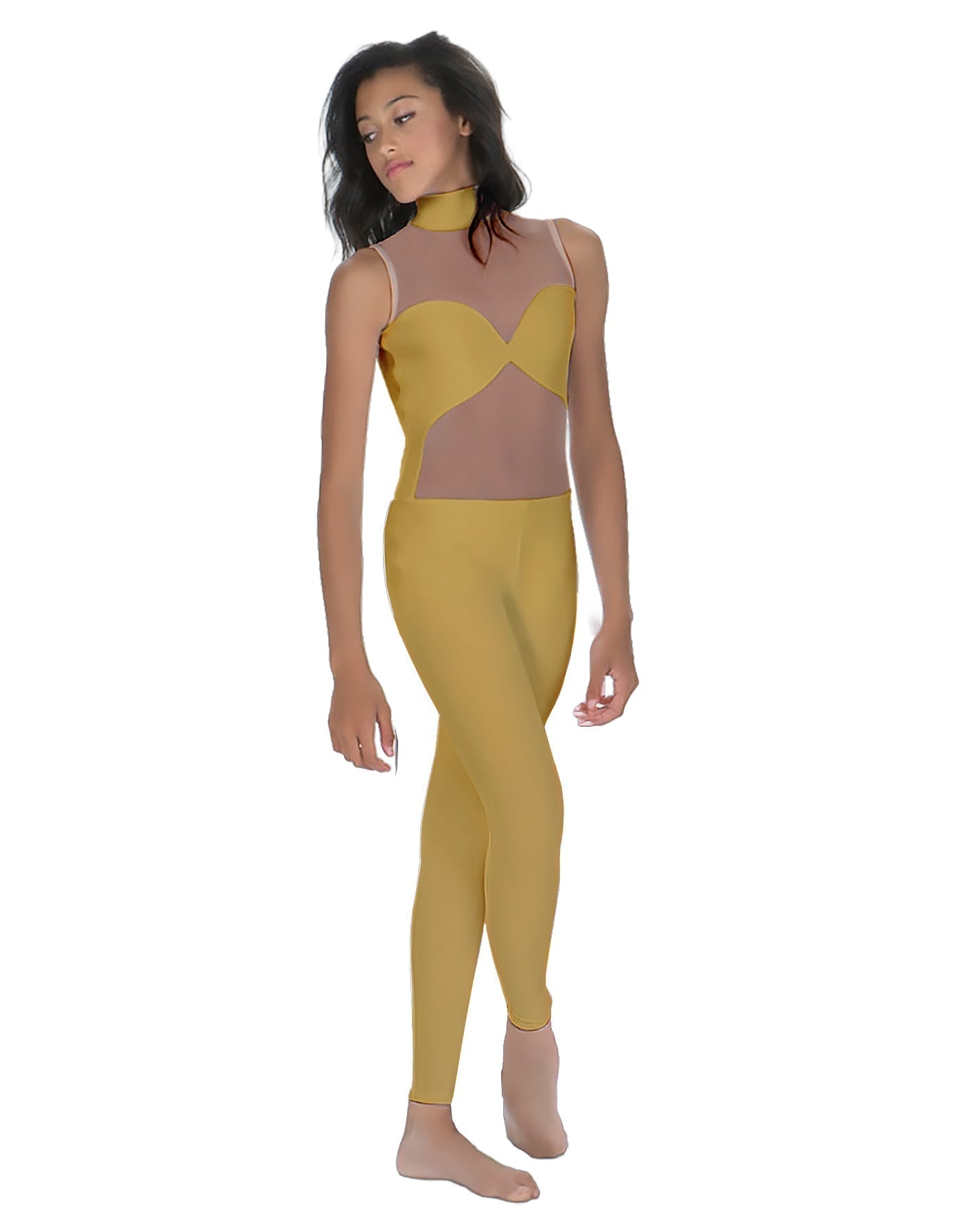 Solid Lycra Stay Unitard (Open Back)