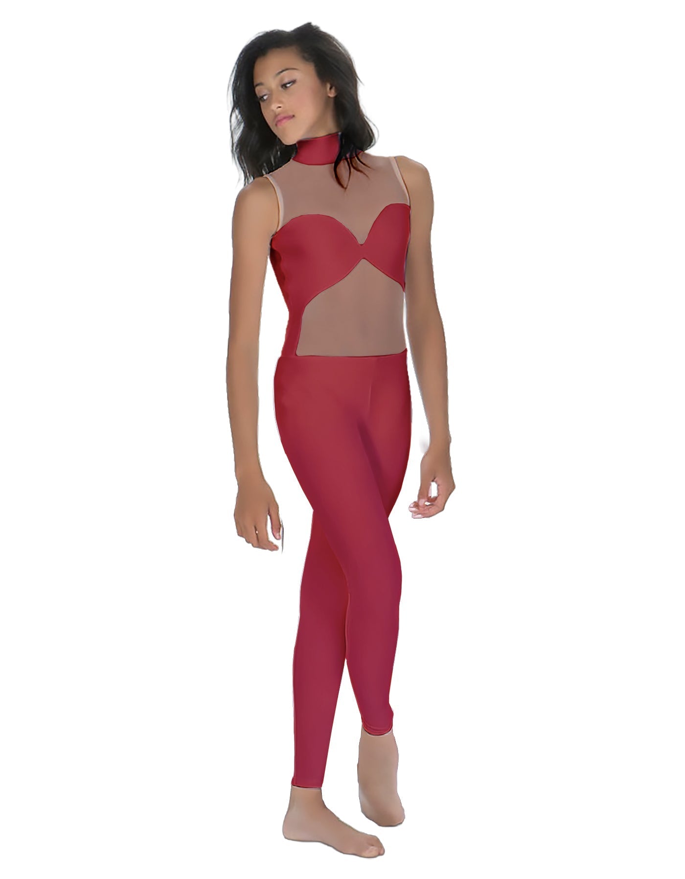 Solid Lycra Stay Unitard (Open Back)