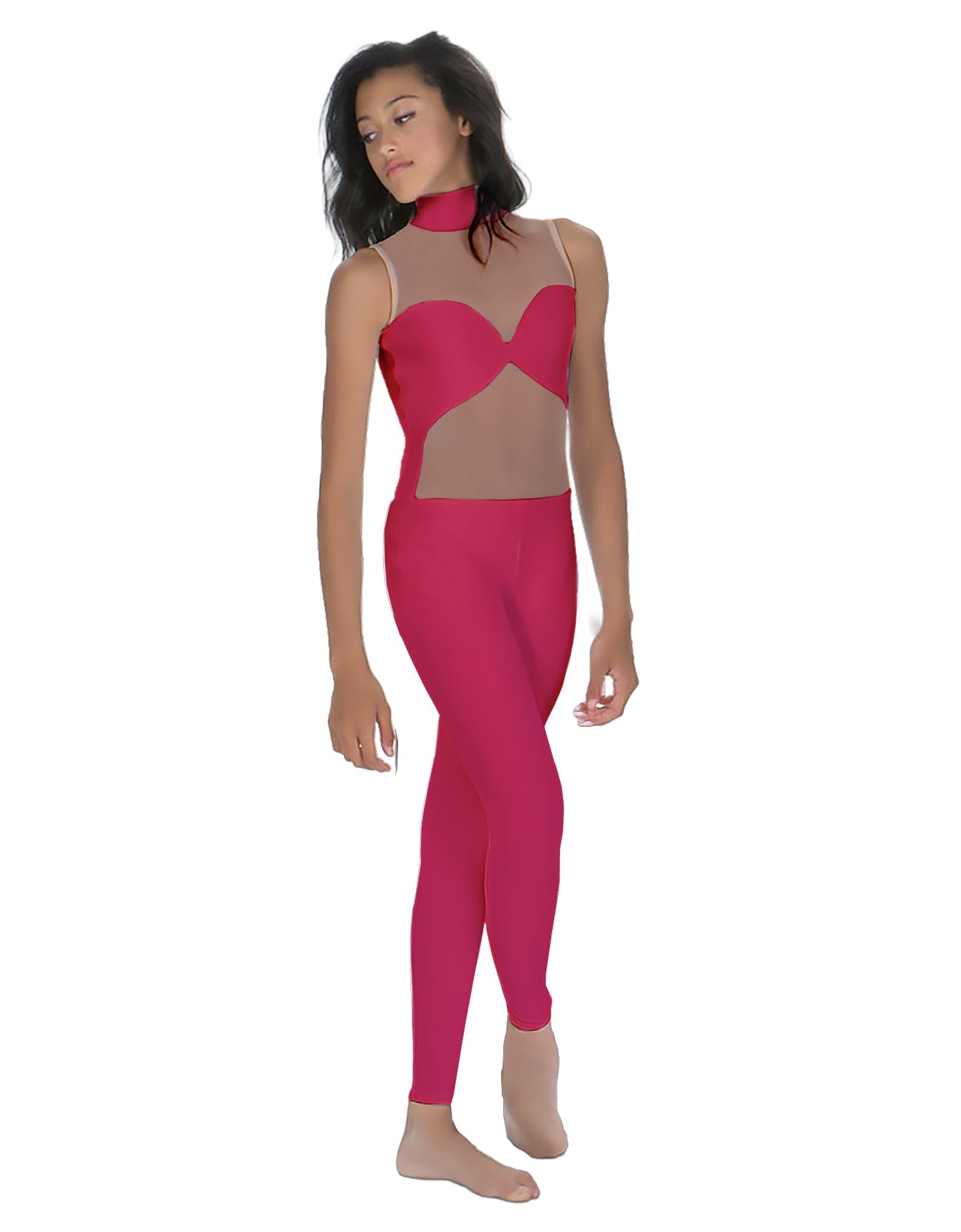 Solid Lycra Stay Unitard (Open Back)