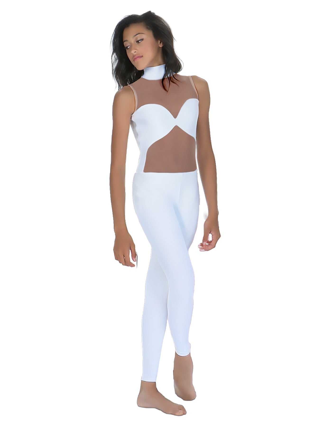 Solid Lycra Stay Unitard (Open Back)