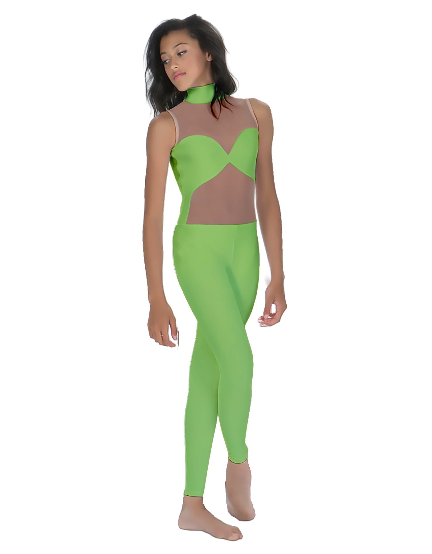 Solid Lycra Stay Unitard (Open Back)