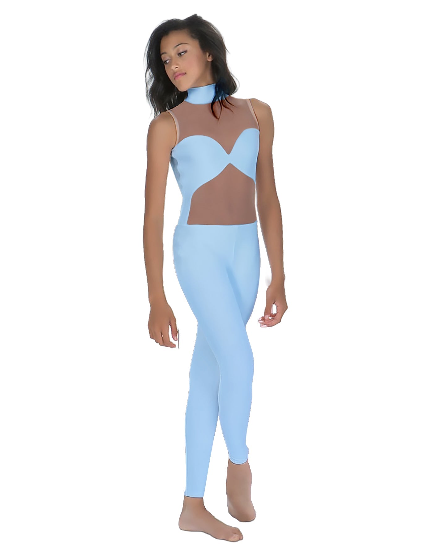 Solid Lycra Stay Unitard (Open Back)