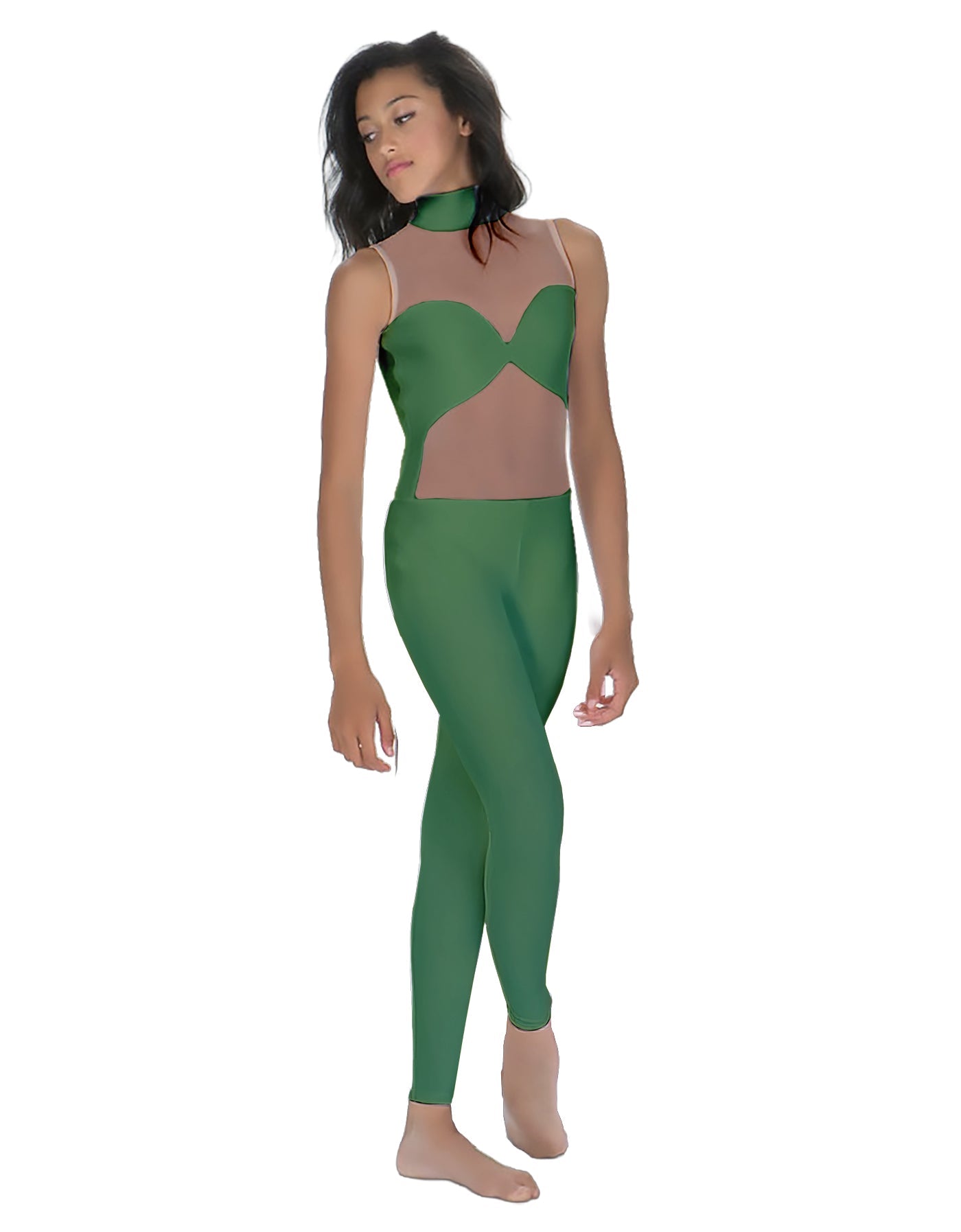 Solid Lycra Stay Unitard (Open Back)