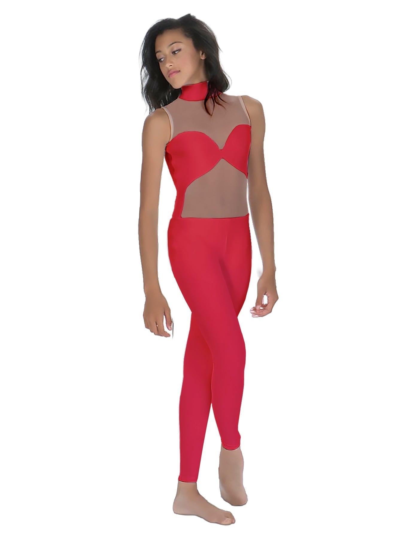 Solid Lycra Stay Unitard (Open Back)
