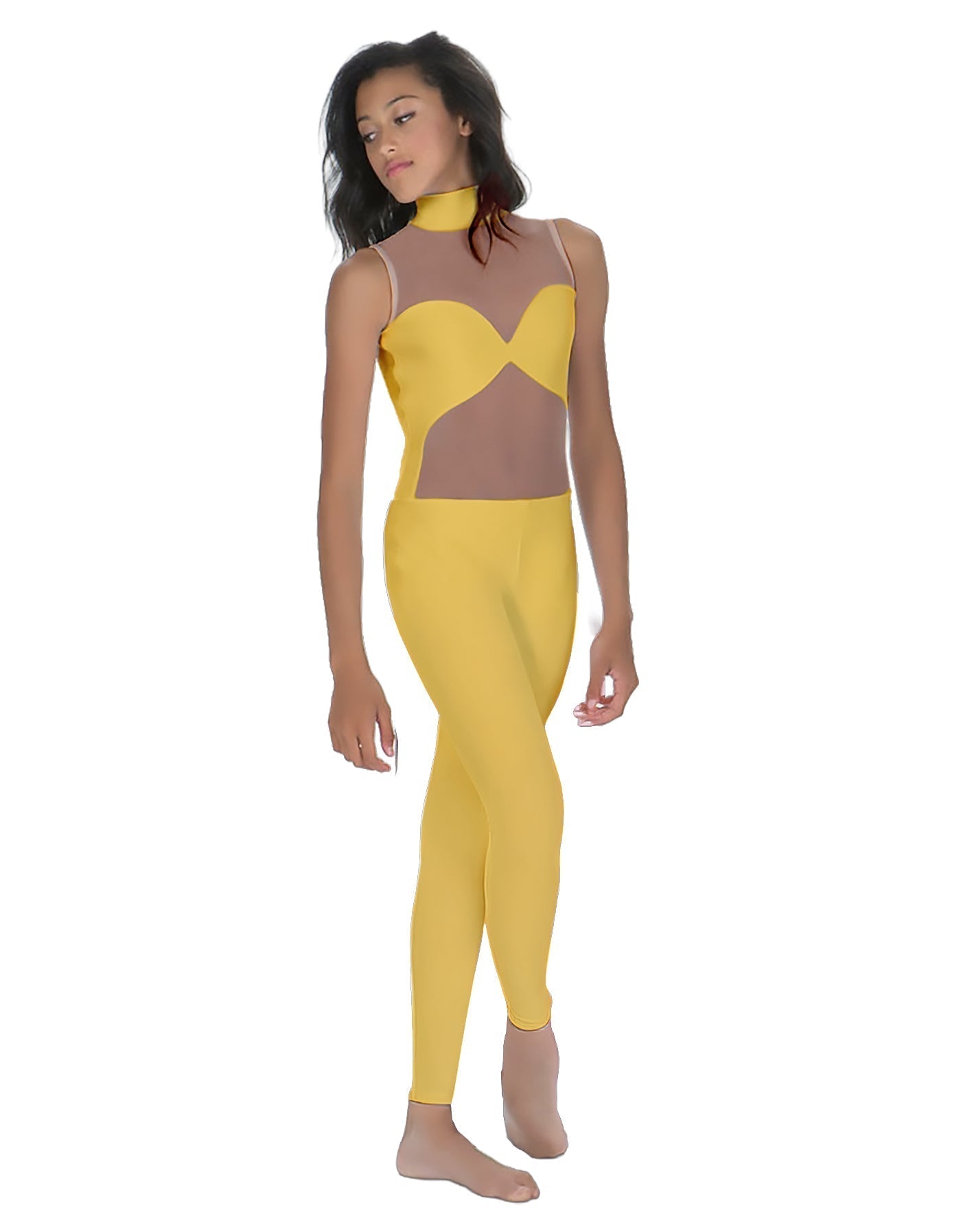 Solid Lycra Stay Unitard (Open Back)