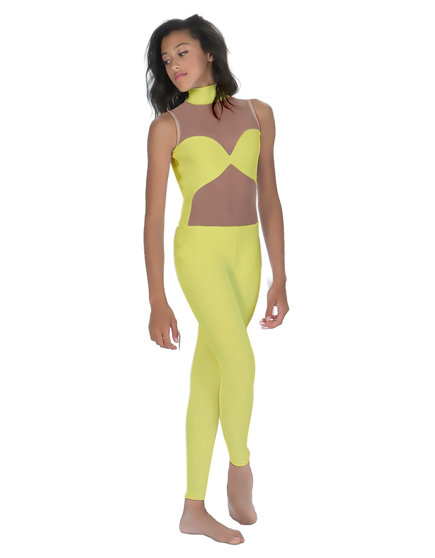 Solid Lycra Stay Unitard (Open Back)