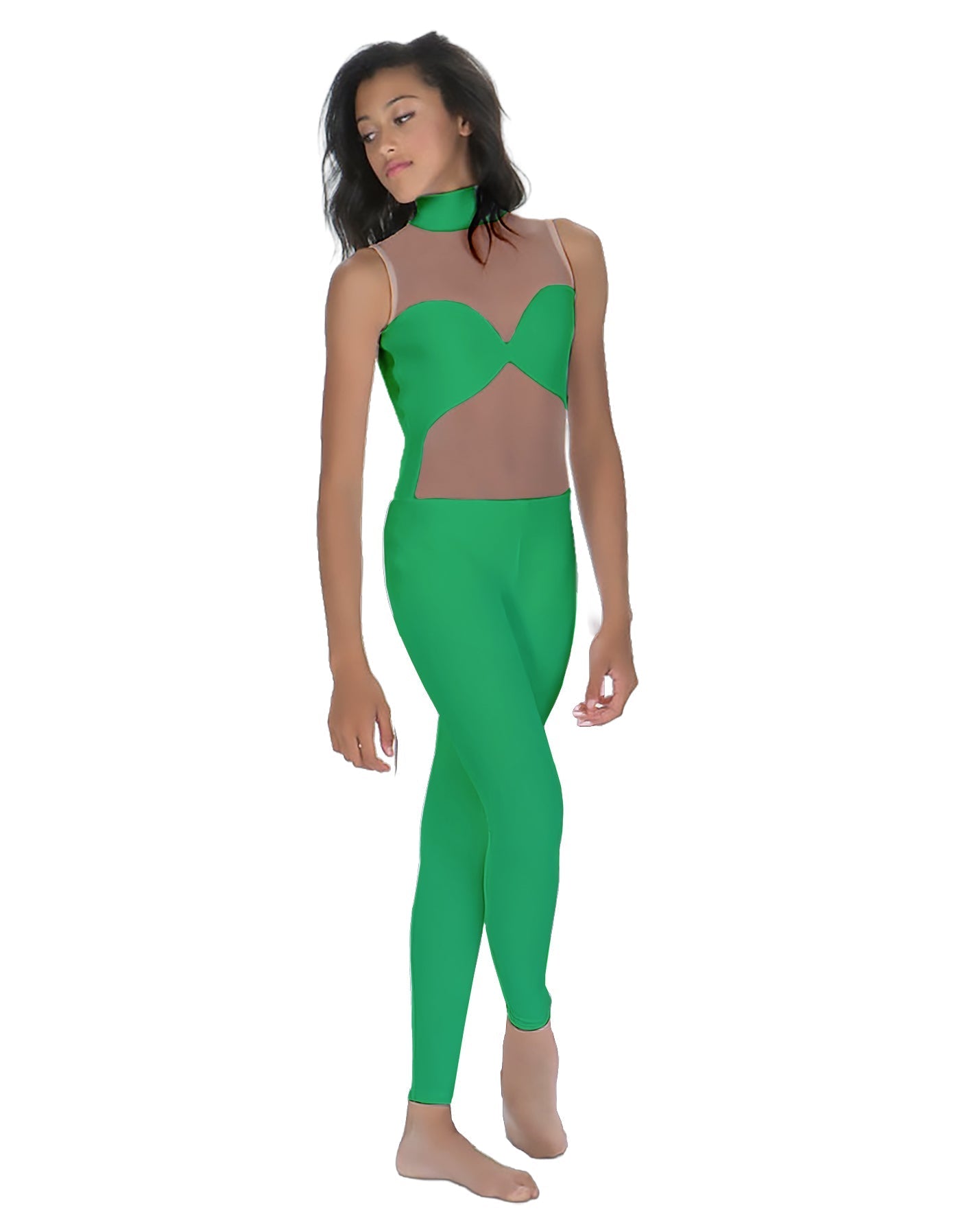 Solid Lycra Stay Unitard (Open Back)