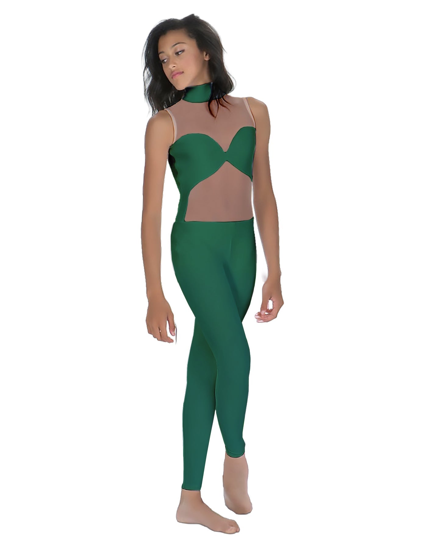 Solid Lycra Stay Unitard (Open Back)