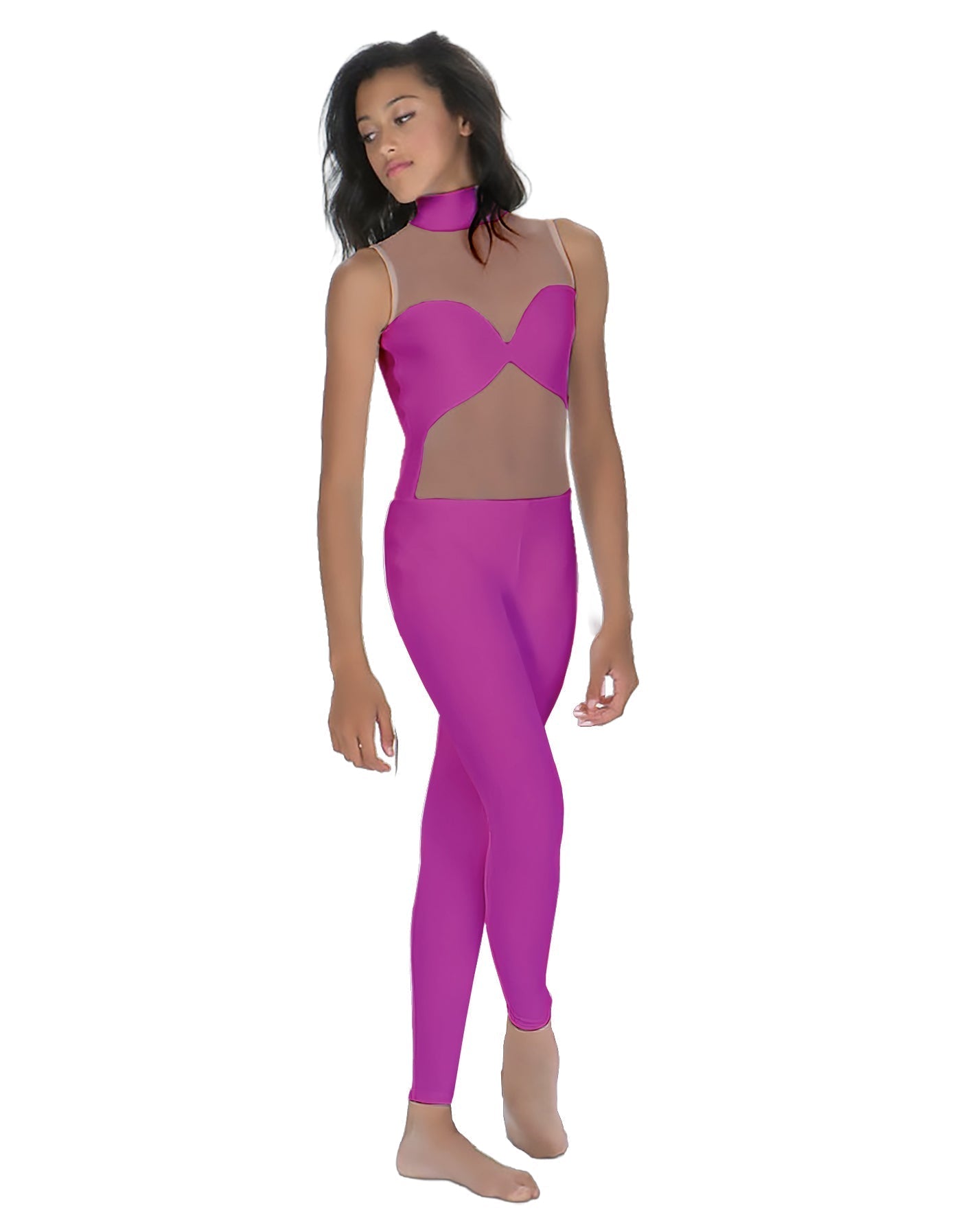 Solid Lycra Stay Unitard (Open Back)