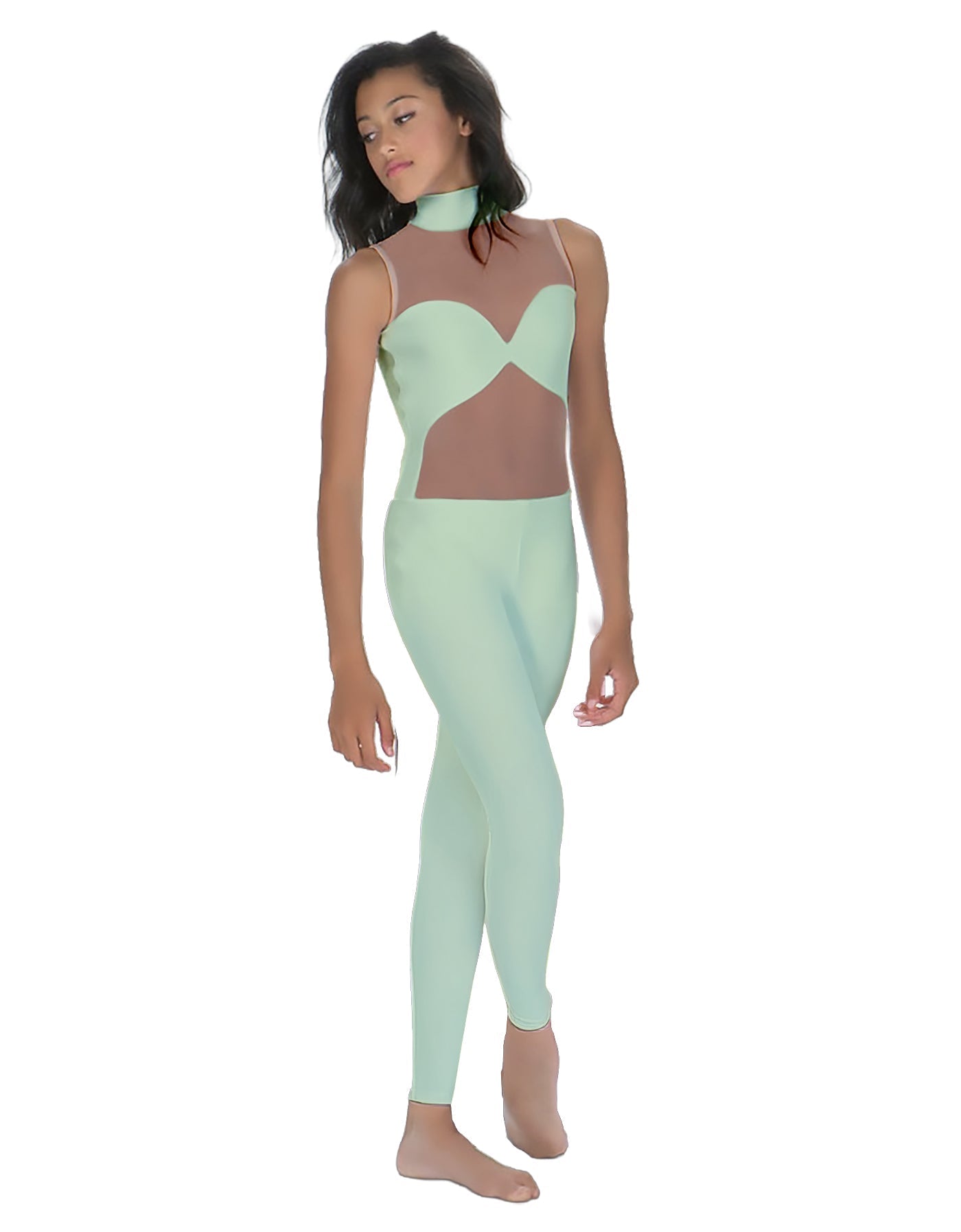 Solid Lycra Stay Unitard (Open Back)