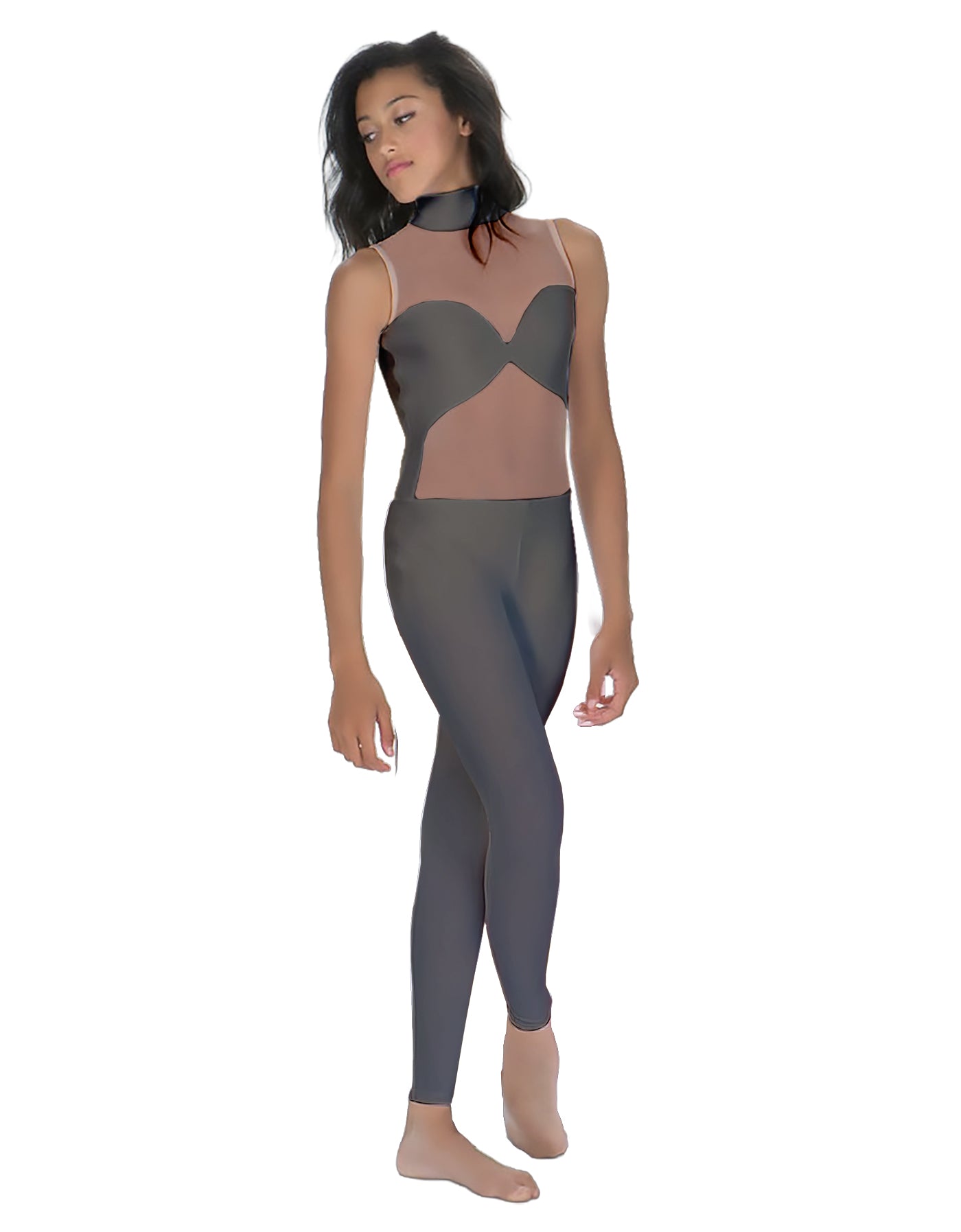 Solid Lycra Stay Unitard (Open Back)