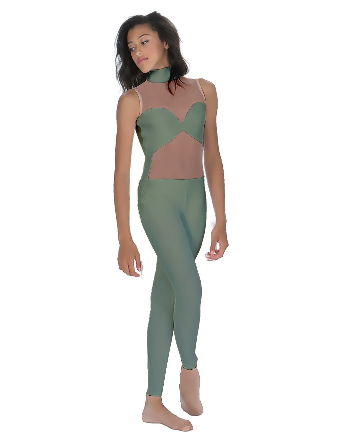 Solid Lycra Stay Unitard (Open Back)