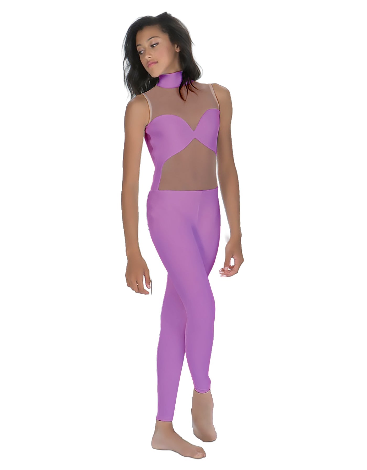 Solid Lycra Stay Unitard (Open Back)