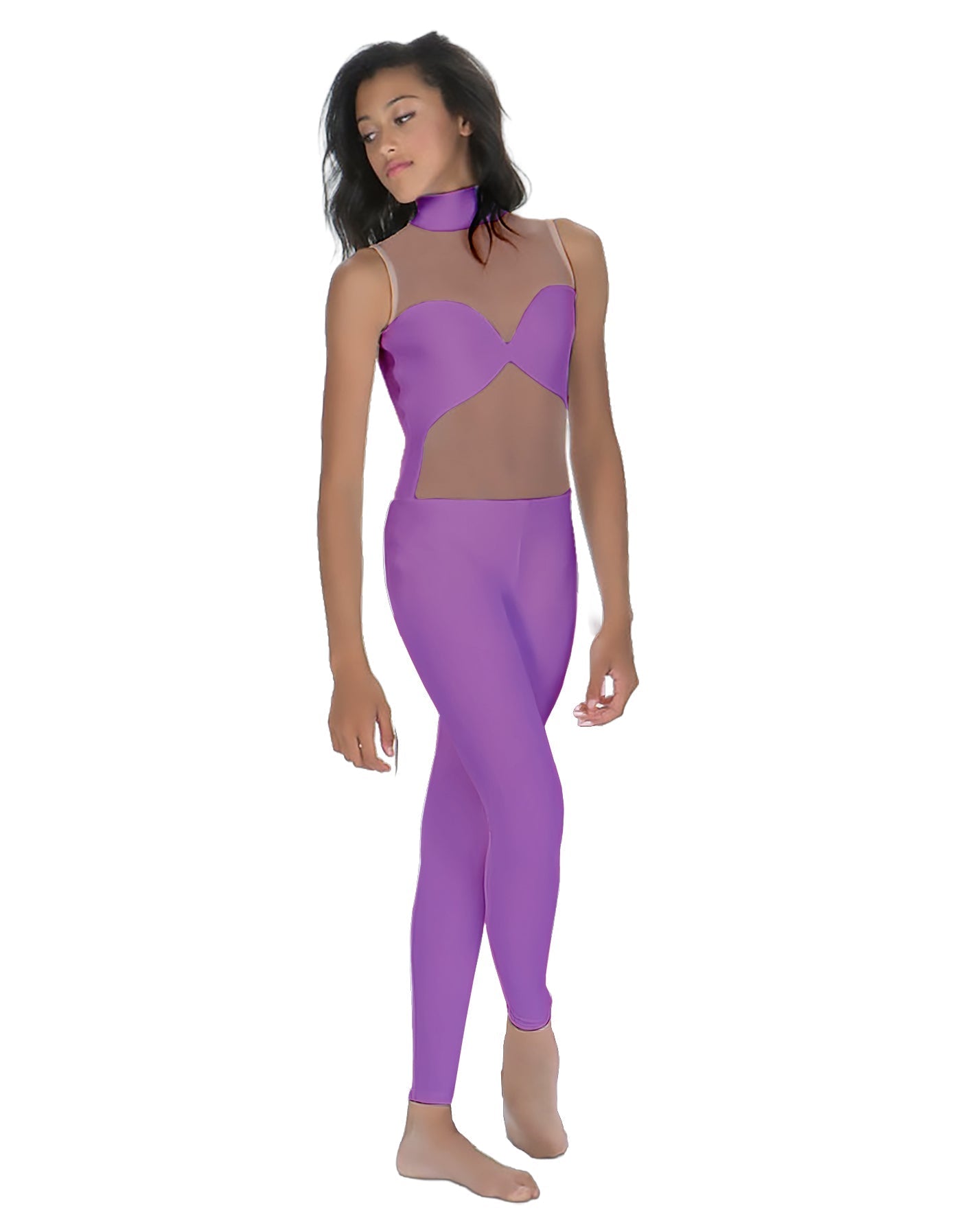 Solid Lycra Stay Unitard (Open Back)