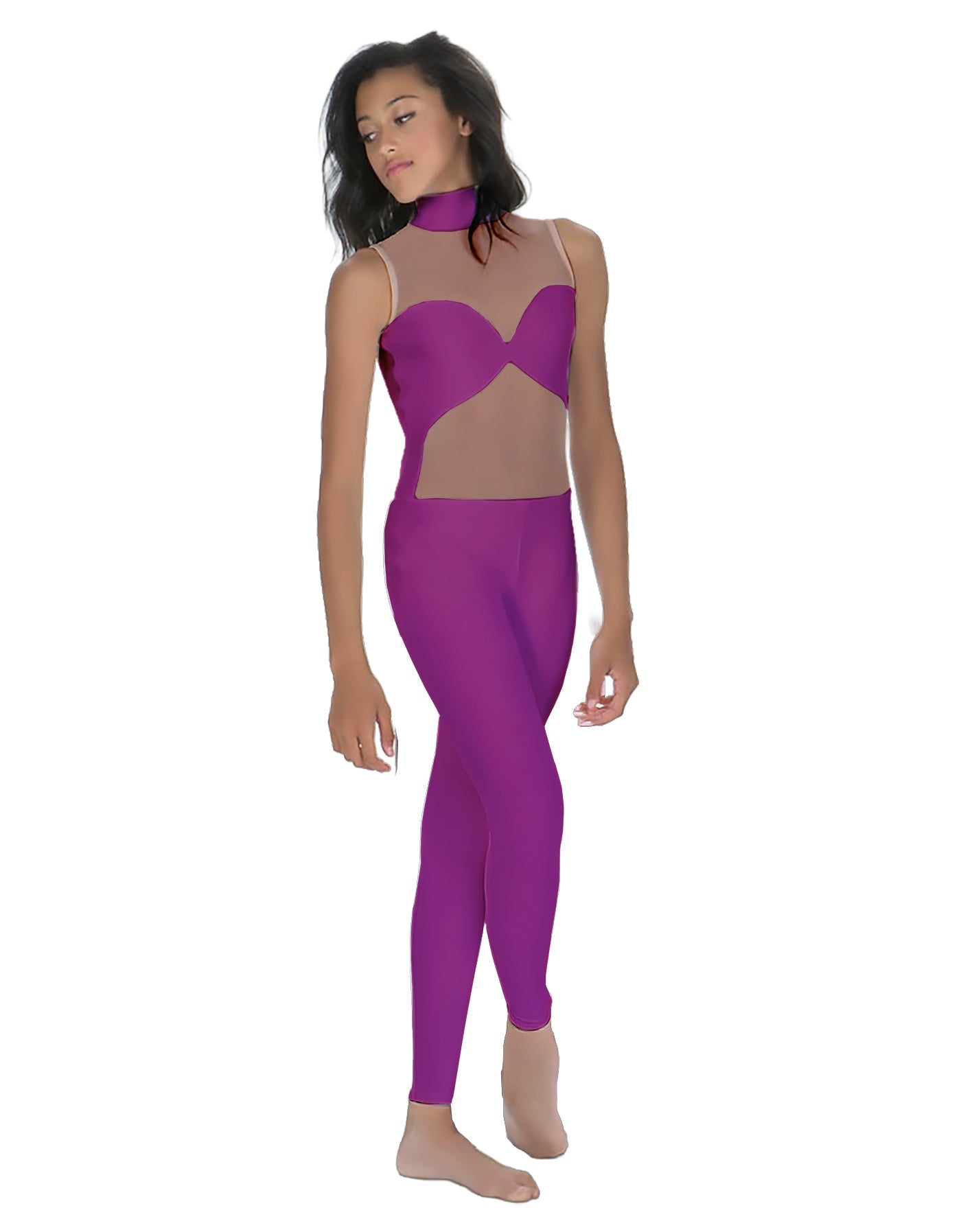 Solid Lycra Stay Unitard (Open Back)