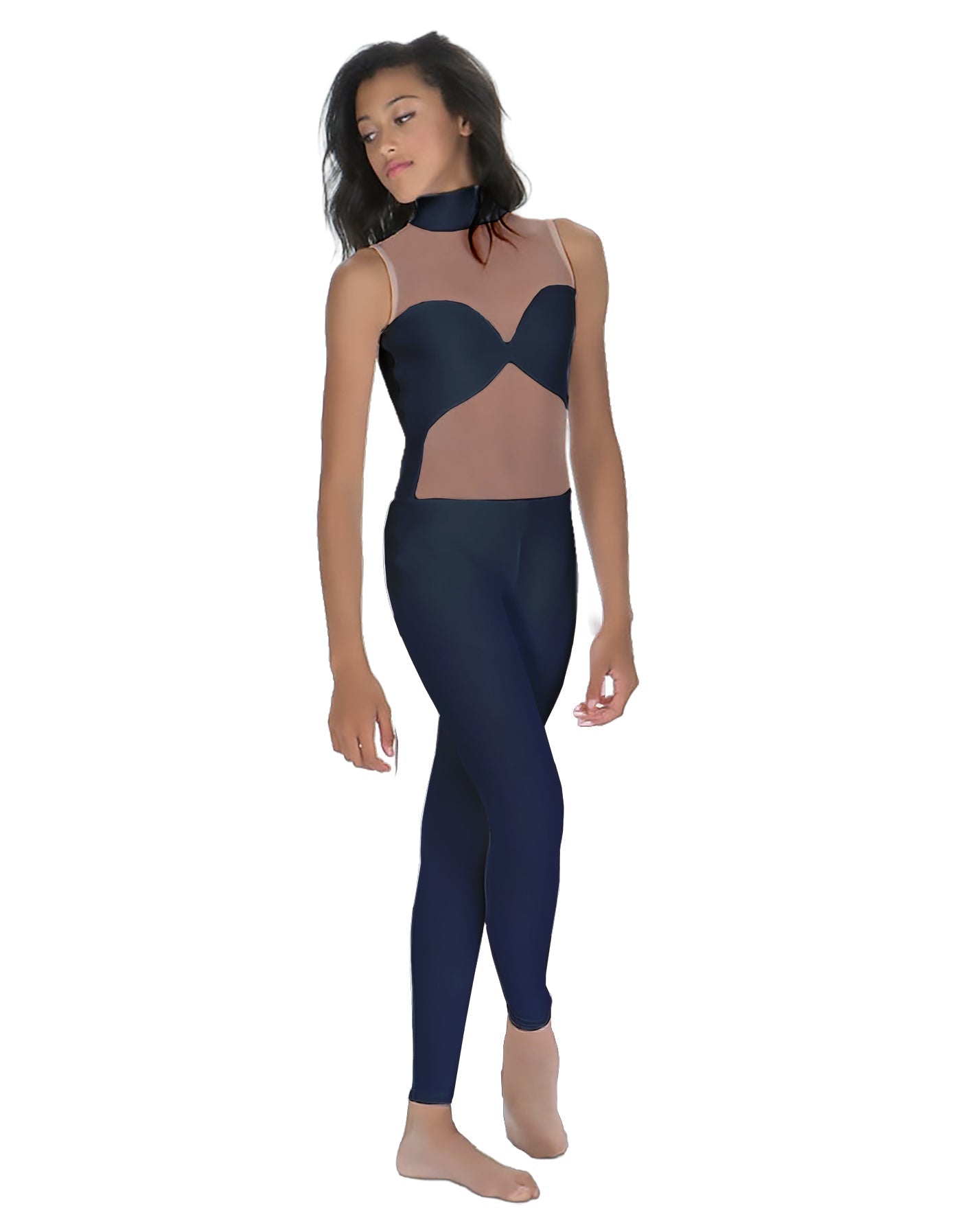 Solid Lycra Stay Unitard (Open Back)