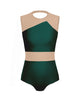 Solid Lycra Defined Leotard Nude Mesh