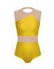 Solid Lycra Defined Leotard Nude Mesh