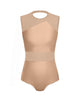 Solid Lycra Defined Leotard Nude Mesh