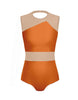 Solid Lycra Defined Leotard Nude Mesh