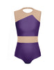Solid Lycra Defined Leotard Nude Mesh