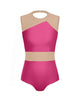 Solid Lycra Defined Leotard Nude Mesh