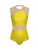 Solid Lycra Defined Leotard Nude Mesh