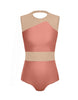 Solid Lycra Defined Leotard Nude Mesh
