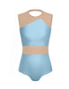 Solid Lycra Defined Leotard Nude Mesh