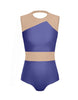 Solid Lycra Defined Leotard Nude Mesh