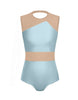 Solid Lycra Defined Leotard Nude Mesh