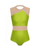 Solid Lycra Defined Leotard Nude Mesh