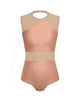 Solid Lycra Defined Leotard Nude Mesh