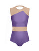 Solid Lycra Defined Leotard Nude Mesh