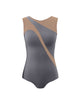Solid Lycra Sleeveless Spectral Leotard Nude Mesh