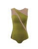 Solid Lycra Sleeveless Spectral Leotard Nude Mesh
