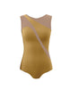 Solid Lycra Sleeveless Spectral Leotard Nude Mesh