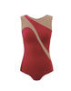 Solid Lycra Sleeveless Spectral Leotard Nude Mesh