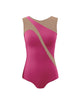 Solid Lycra Sleeveless Spectral Leotard Nude Mesh