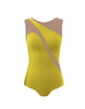 Solid Lycra Sleeveless Spectral Leotard Nude Mesh