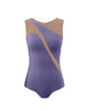 Solid Lycra Sleeveless Spectral Leotard Nude Mesh