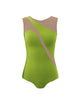 Solid Lycra Sleeveless Spectral Leotard Nude Mesh