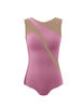 Solid Lycra Sleeveless Spectral Leotard Nude Mesh