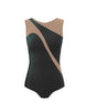 Solid Lycra Sleeveless Spectral Leotard Nude Mesh